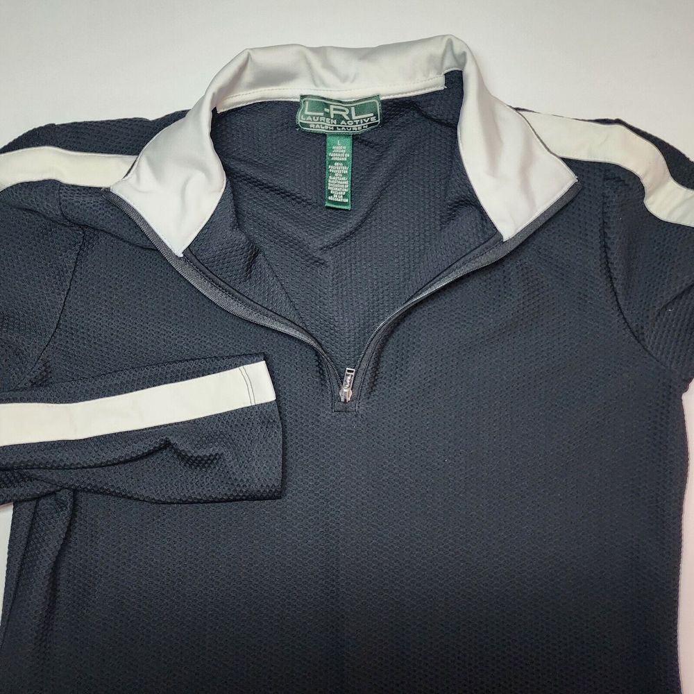 LAUREN RALPH‎ LAUREN ACTIVE POLYESTER 1/4 ZIP SIZE L WOMEN